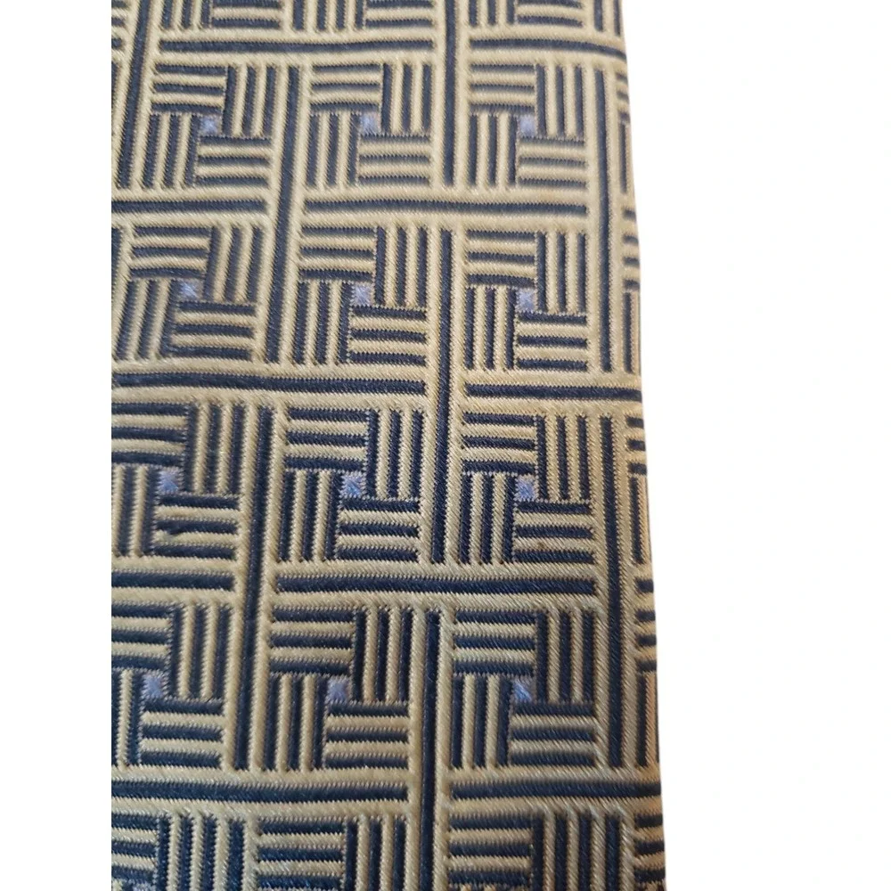 Burma Bibas‎ Mens Tie Necktie Designer Luxury Gold Black Blue Geometric Business